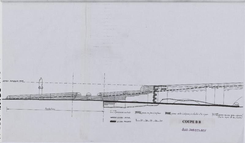 Parapet Nord ; projet ; coupe BB.