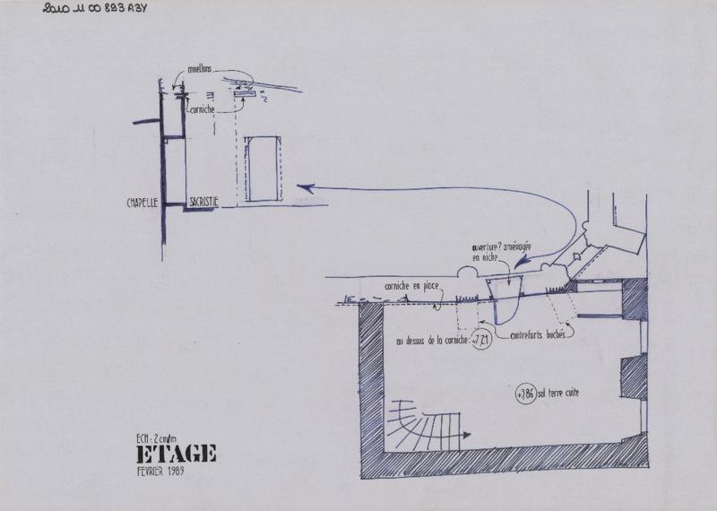 Sacristie ; plan de l'étage.