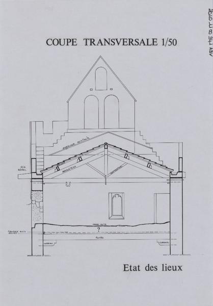 Chapelle de la Madeleine ; état des lieux ; coupe transversale.