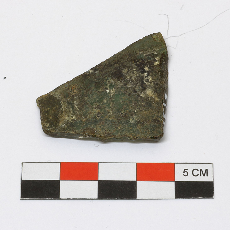 Fragment de vitrail : verre vert