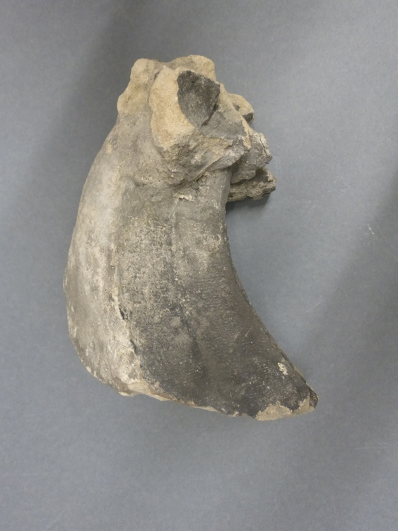 Fragment ancien et détérioré de sculpture en pierre tendre de Méry ou de Créteil