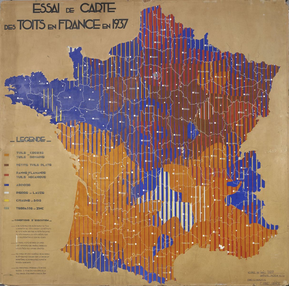 Essai de carte des toits de France en 1937