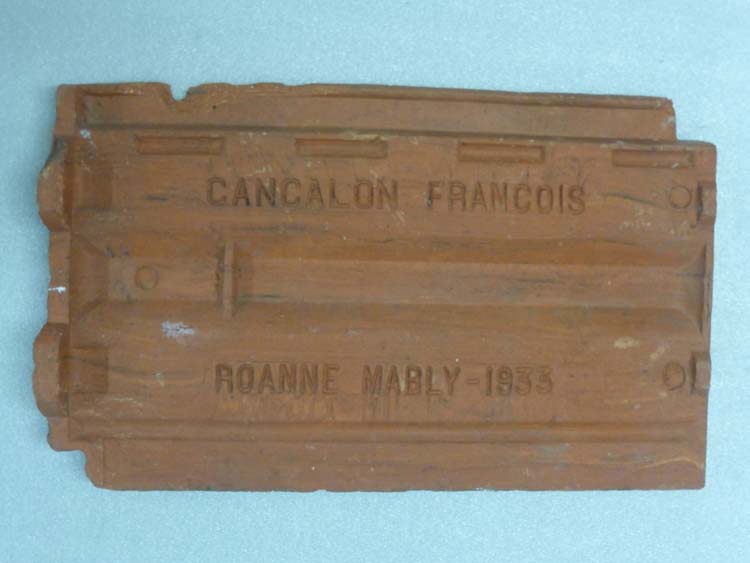 Tuile mécanique Cancalon, verso