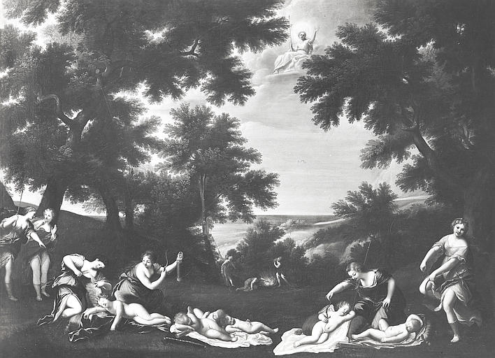 Tableau : Repos de Vénus et Vulcain ou Le Feu ou Jeu d'anges endormis