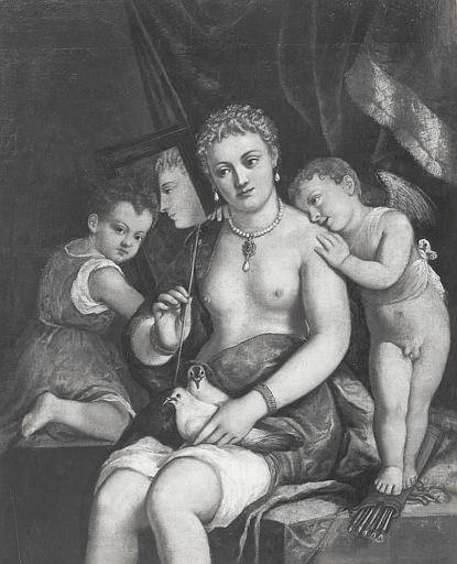 Tableau : Vénus et Cupidon avec un petit amour