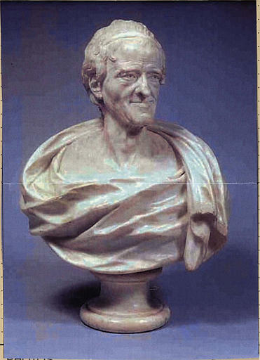 statue : buste de Voltaire âgé