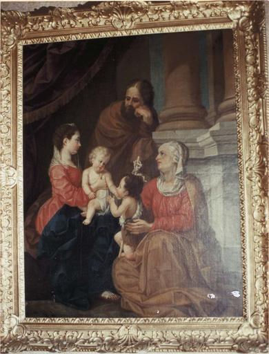 tableau : Vierge à l'Enfant, sainte Elisabeth et St Jean-Baptiste  signé E . Juillard 1756, huile sur toile et cadre en bois doré - © Ministère de la Culture (France), Médiathèque du patrimoine et de la photographie (objets mobiliers), tous droits réservés