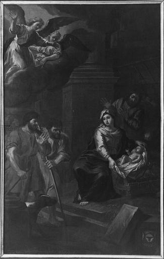 tableau : L' Adoration des bergers, toile 1734, après restauration de 1975 - © Ministère de la Culture (France), Médiathèque du patrimoine et de la photographie (objets mobiliers), tous droits réservés