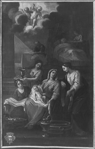 tableau :La Nativité, toile vers 1734, après restauration de 1975 - © Ministère de la Culture (France), Médiathèque du patrimoine et de la photographie (objets mobiliers), tous droits réservés