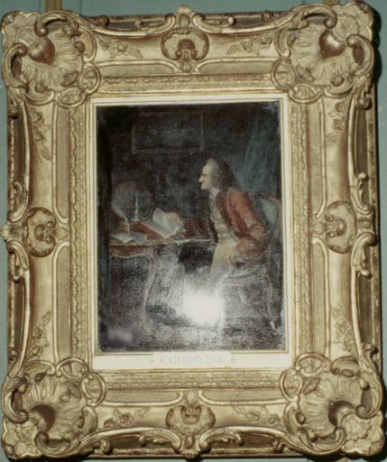 tableau : Voltaire à sa table de travail, atttribué à Carmontelle, huile sur toile