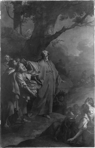 tableau :La Multiplication des pains,  huile sur toile par Brenet, seconde moitié du 18e siècle, après restauration - © Ministère de la Culture (France), Médiathèque du patrimoine et de la photographie (objets mobiliers), tous droits réservés