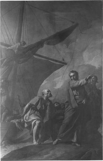 tableau : La Vocation de saint Pierre, huile sur toile par Brenet, fin du 18e - début 19e siècle, après restauration - © Ministère de la Culture (France), Médiathèque du patrimoine et de la photographie (objets mobiliers), tous droits réservés