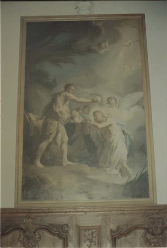 tableau : Le baptême du Christ, huile sur toile par Brenet 1765