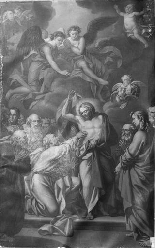 tableau : L' Incrédulité de saint Thomas, huile sur toile, avant restauration