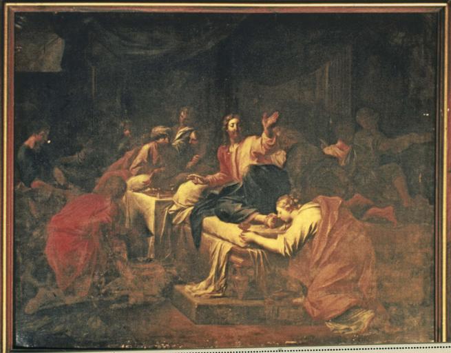 tableau : Madeleine chez le pharisien, huile sur toile, 1706