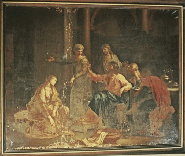 tableau : Madeleine aux pieds du Christ chez Marthe, huile sur toile, 1706