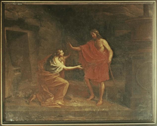 tableau : Le Christ apparaissant à Madeleine (Noli me tangere), huile sur toile , 1706