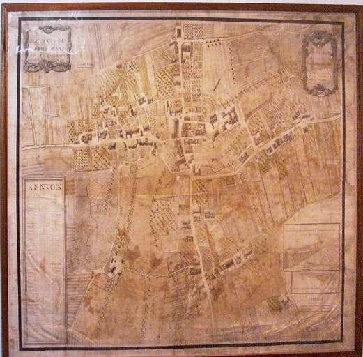 plan : le bourg de Meillonnas et ses environs, vue générale