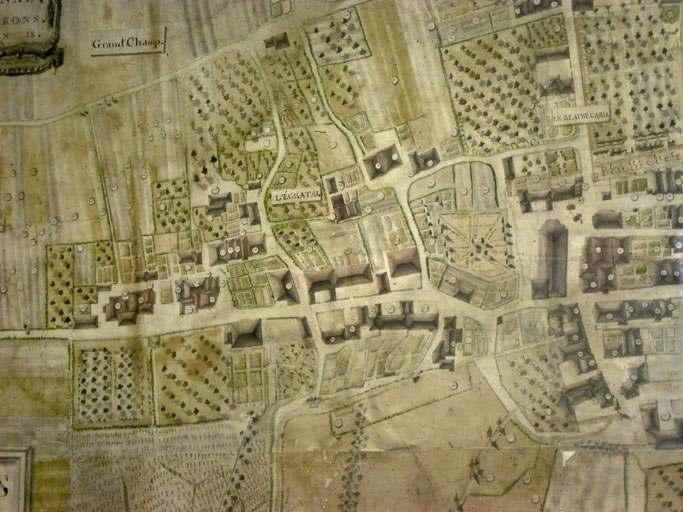 plan : le bourg de Meillonnas et ses environs, détail du plan, quartier de l'Egratal