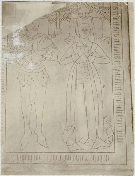 dalle funéraire de Georges de Varax et d'Antoinette de Luirieux, sa femme - © Ministère de la Culture (France), Médiathèque du patrimoine et de la photographie (objets mobiliers), tous droits réservés