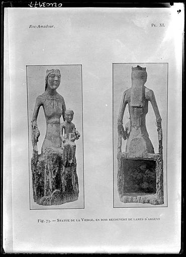Reproduction d'un document, fig.73 : Statues de la Vierge, en bois recouvert de lames d'argent
