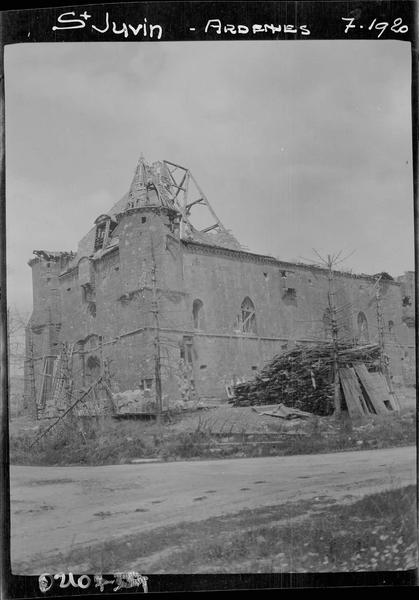 Façade nord endommagée