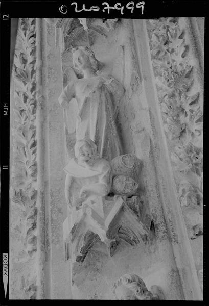 Façade ouest, portail sud : statues d'anges