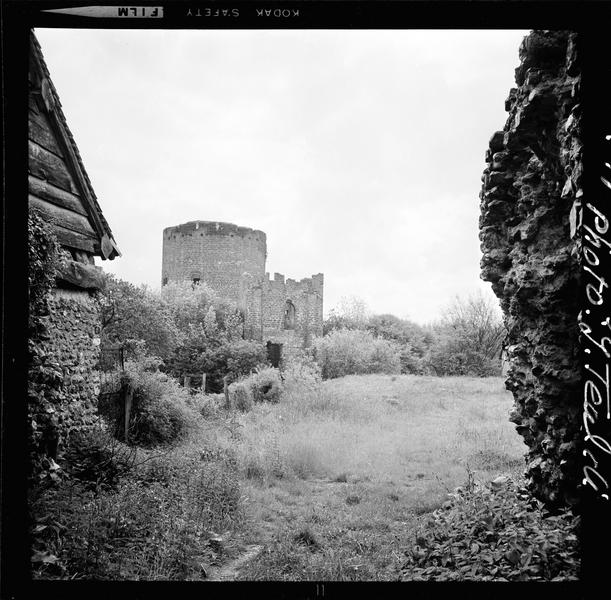 Vue éloignée sur la tour en ruines