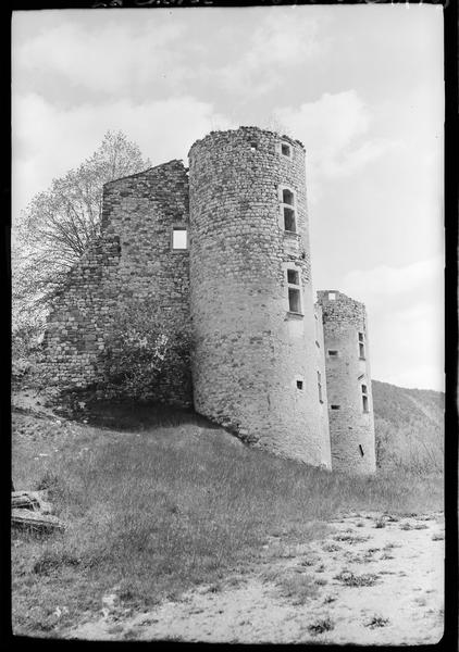 Tour et corps de logis en ruines