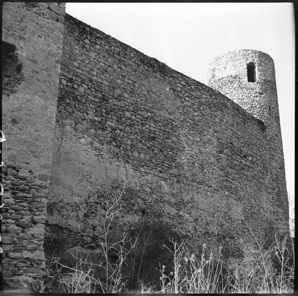 Enceinte et tour en ruines