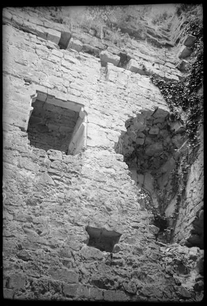 Tour en ruines : détail du mur