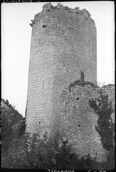 Tour et enceinte en ruines