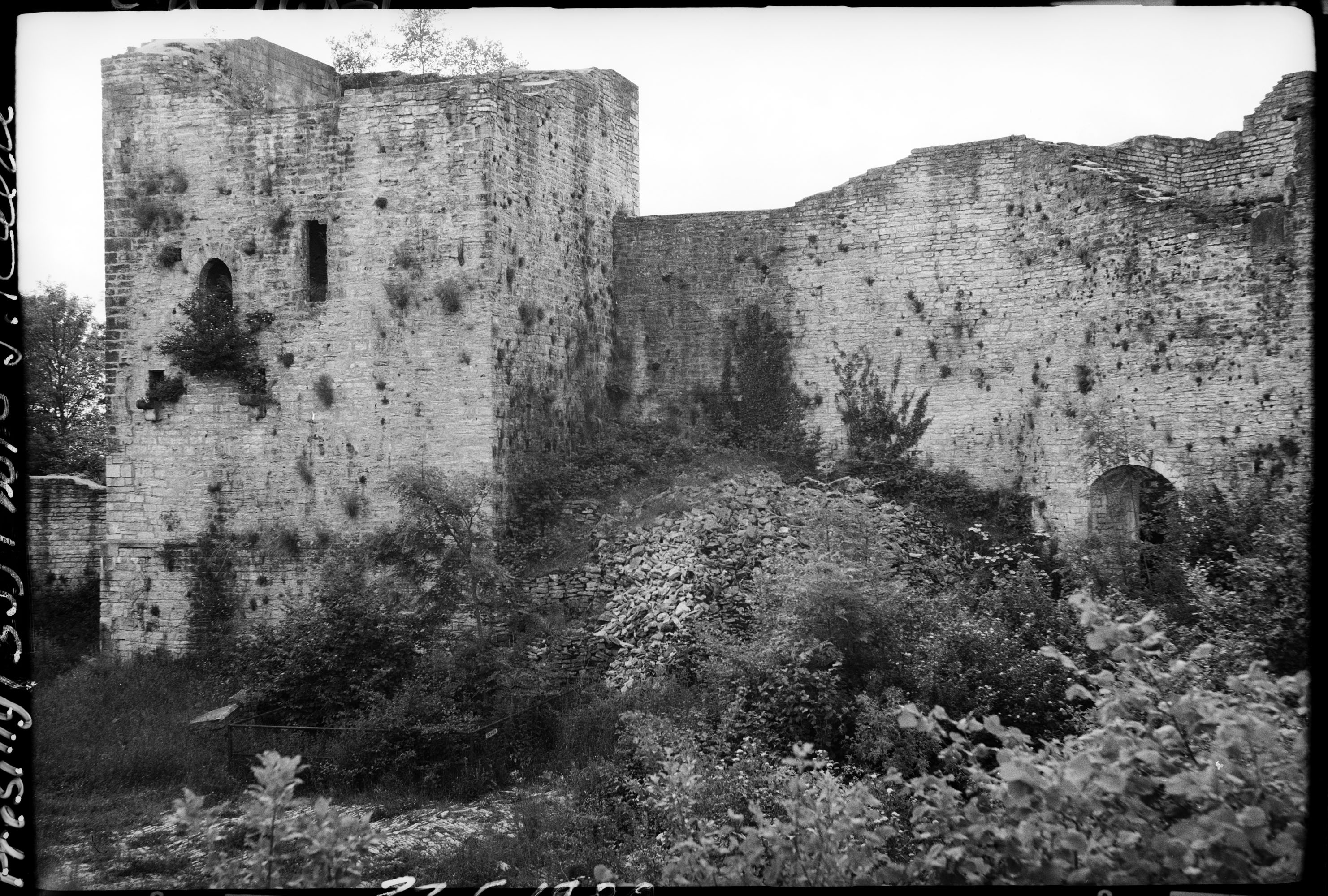 Logis et enceinte en ruines