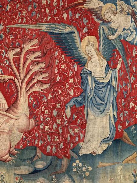 Tenture de l'Apocalypse : troisième pièce : La Femme reçoit des ailes, détail