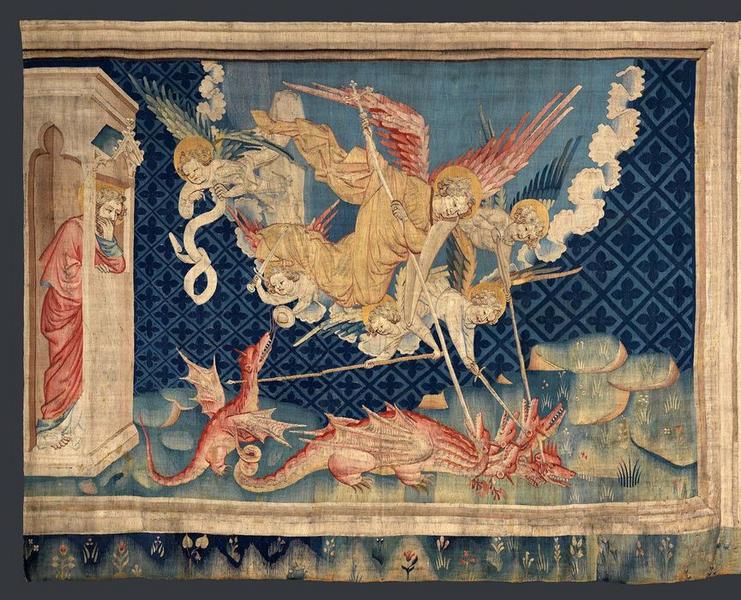 Tenture de l'Apocalypse : troisième pièce : Saint Michel combat le Dragon