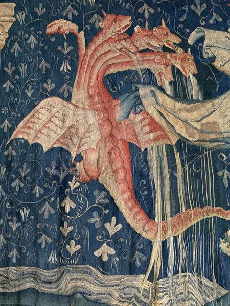 Tenture de l'Apocalypse : troisième pièce : Le Dragon poursuit la Femme, détail