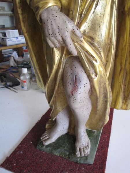 groupe sculpté : saint Roch, détail