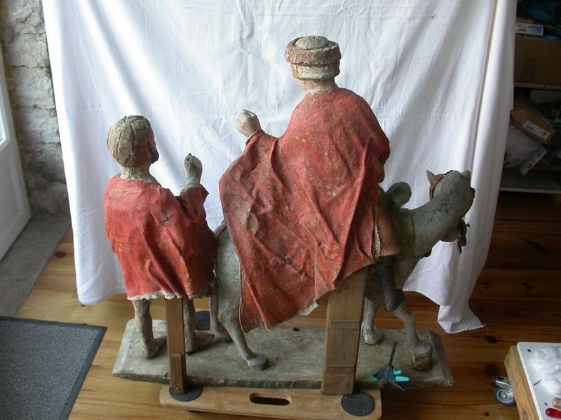 groupe sculpté : la Charité de saint Martin, vue générale du revers
