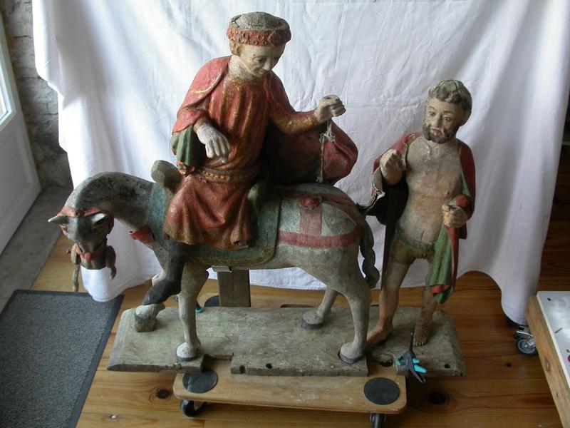 groupe sculpté : la Charité de saint Martin, vue générale