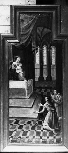 tableau (panneau peint) : Vierge et donateurs, ex-voto, début 17e siècle, après restauration - © Ministère de la Culture (France), Médiathèque du patrimoine et de la photographie (objets mobiliers), tous droits réservés