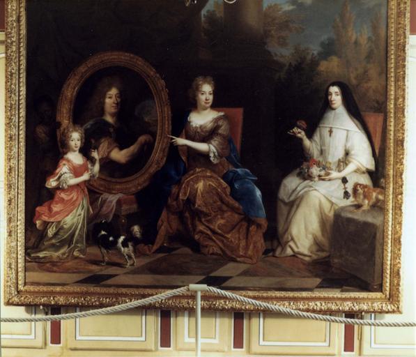 tableau : Pierre Stoppa, Anne de Gondy son épouse et Anne de la Bretonnière, leur nièce, huile sur toile, par Largillière, après restauration