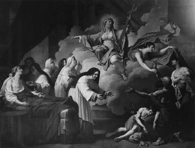tableau : La Religion et l'humanité s'unissant pour soulager la souffrance du monde - © Ministère de la Culture (France), Médiathèque du patrimoine et de la photographie (objets mobiliers), tous droits réservés