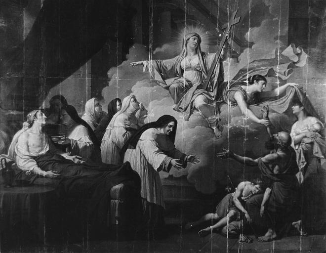 tableau : La Religion et l'humanité s'unissant pour soulager la souffrance du monde - © Ministère de la Culture (France), Médiathèque du patrimoine et de la photographie (objets mobiliers), tous droits réservés