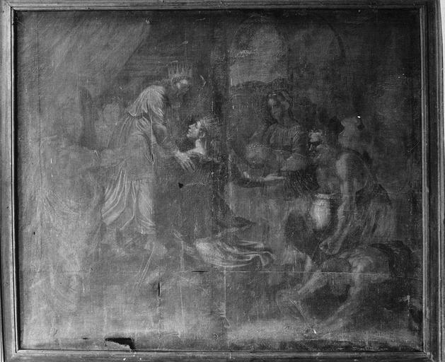 tableau : Esther et Assuerus, huile sur toile