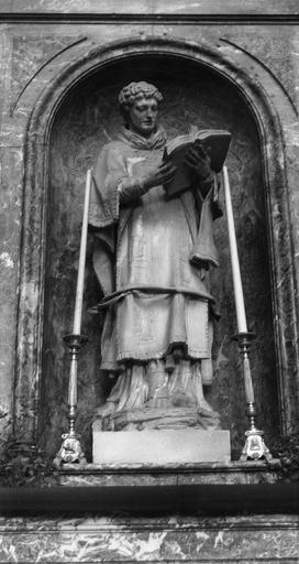 statue : saint Gervais ou saint Protais, pierre, 18e siècle