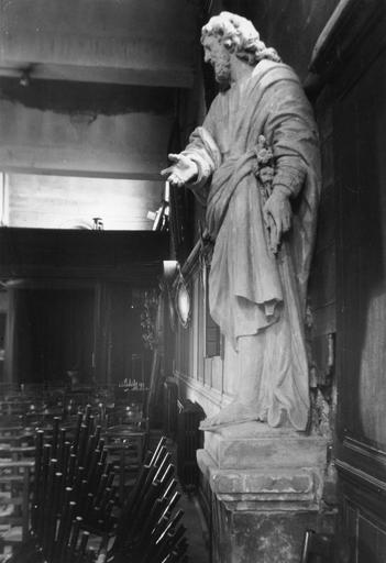 statue : saint Joseph, pierre, provenant de la chartreuse de Bourgfontaine