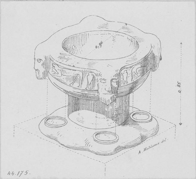 fonts baptismaux, vue générale - © Ministère de la Culture (France), Médiathèque du patrimoine et de la photographie (objets mobiliers), tous droits réservés
