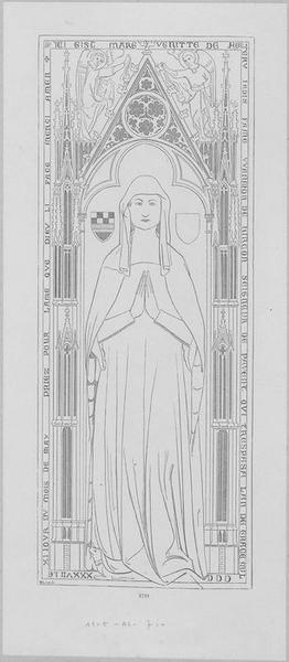Dalle funéraire d'une dame de Pavant, vue générale