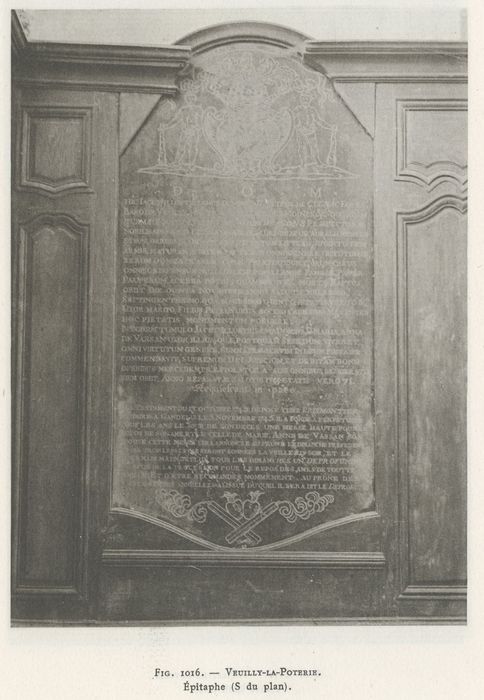 Dalle funéraire d'Anne Gabriel, marquis de Cugnac, baron de Veuilly