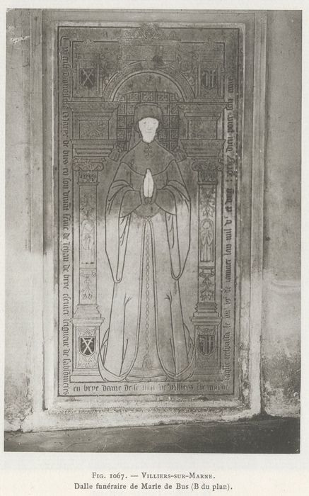 Dalle funéraire de Marie de Bus, dame de Villiers-sur-Marne